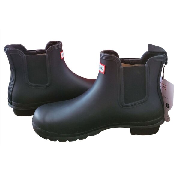 Hunter Women's 10 Insulated Chelsea Boots Rubber Waterproof Shoes Wellingtons - Picture 2 of 10